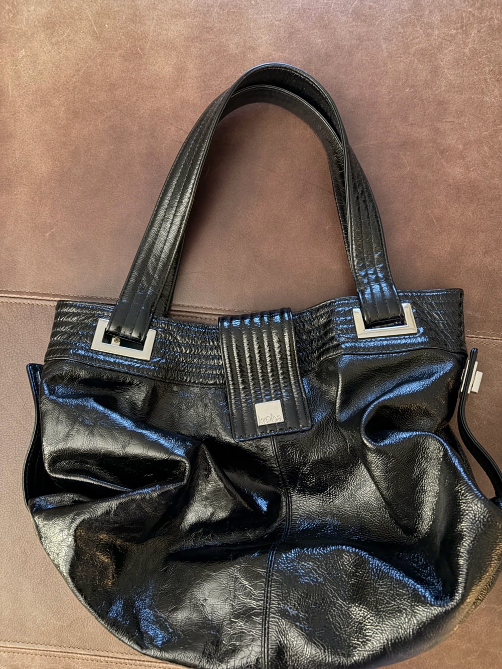 Y2K Kooba "Natasha" Patent Leather Tote/Shoulder Bag - Picture 4 of 8